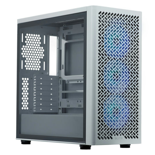 Cooler Master Elite 502 Mid-Tower Case - White Tempered Glass
