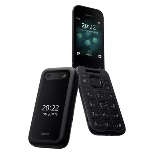 Nokia 2660 Flip Mobile Phone, 2.8 Inch, 48MB RAM, 128MB Storage, Dual SIM, 4G - Black