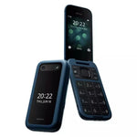 Nokia 2660 Flip Mobile Phone, 2.8 Inch, 48MB RAM, 128MB Storage, Dual SIM, 4G - Blue