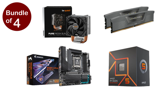 GiGate Bundle,AMD Ryzen 5 7600 Processor 3.8 GHz+Gigabyte B650M AORUS ELITE AX Motherboard+Corsair Vengeance 32GB 2x16GB DDR5+Be Quiet! PURE ROCK SLIM 2 Processor Cooler