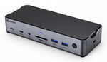 eSTUFF GLB232006 USB-C Dock Triple Display Aluminium Black