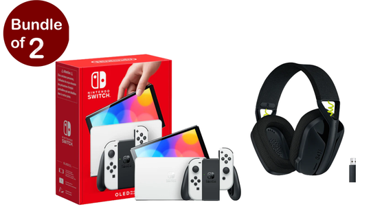 Nintendo Switch OLED Console, 64GB, White+Logitech G G435 LIGHTSPEED Wireless Gaming Headset