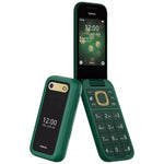 Nokia 2660 Flip Mobile Phone, 2.8 Inch, 48MB RAM, 128MB Storage, Dual SIM, 4G - Green