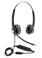 eSTUFF GLB240400 - Wired USB-A Office Headset with Base Station - Black
