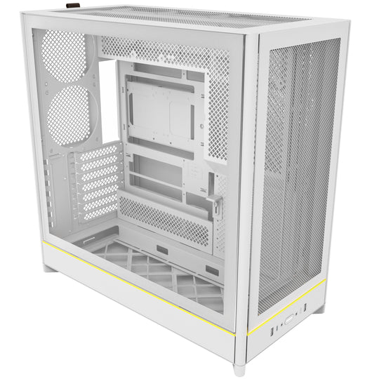 Montech HS01 Reversible Layout Midi-Tower ATX ARGB Case - White