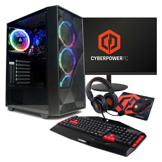 CyberPowerPC - Ryzen 5 + ARG010228 + Gaming PC Bundle - AMD Ryzen 5 5600G - AMD Radeon Graphics - 8GB DDR4 - 500GB NVMe