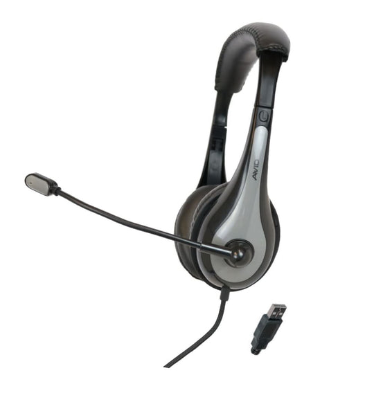 Avid AE-39 - USB Headset with Boom Mic - Black/Grey