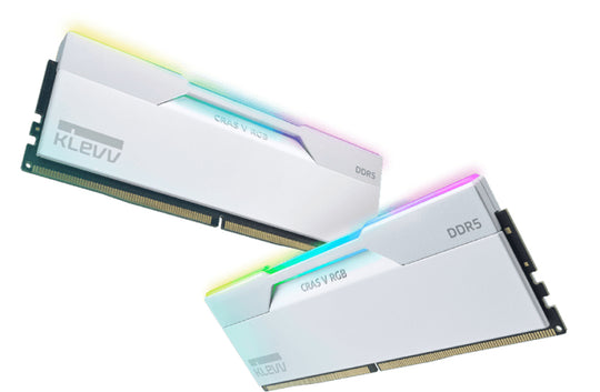 KLEVV CRAS V RGB 32GB (2x16GB) 6000MHz C30 DDR5 Dual Channel Kit - White