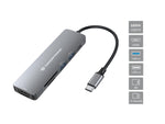 Conceptronic 6-in-1 USB-C Dock Grey