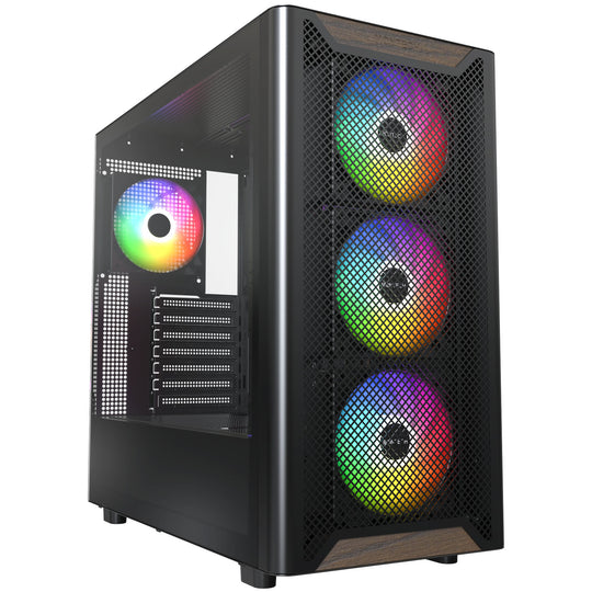 Montech XR Wood Midi-Tower ATX ARGB Case - Black