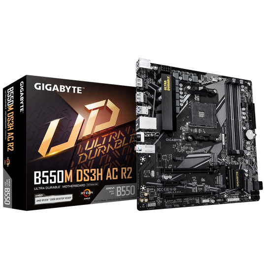 Gigabyte B550M DS3H AC R2 AMD B550 Socket AM4 Micro-ATX Motherboard