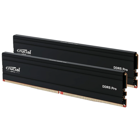 Crucial Pro 128GB (2x64GB) DDR5 PC5-48000C46 5600MHz UDIMM Dual Channel Kit - Black