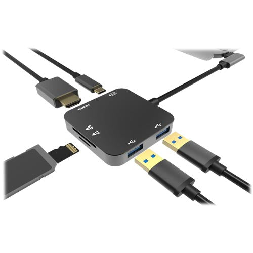 Cablenet 6-in-1 USB-C to HDMI Dock Black