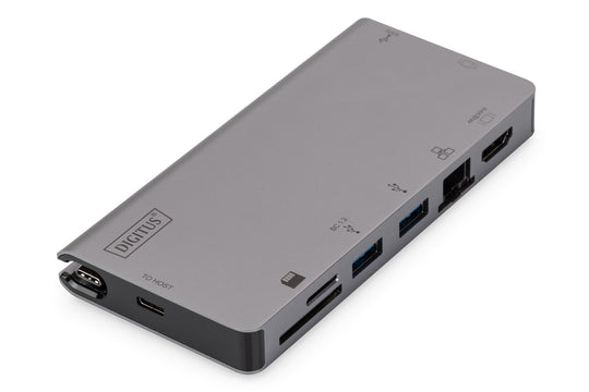 Digitus USB-C Multiport Travel Dock 8 Port Grey