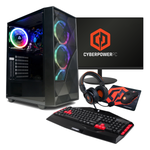 CyberPowerPC - Eurus + Gaming Bundle - AMD Ryzen 5 5600G - Radeon Vega 7 - 8GB DDR4 - 500GB SSD + 23.8" FHD Monitor - Black