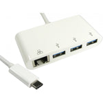 Cables Direct USB-C to 3x USB 3.0 RJ45 Hub White