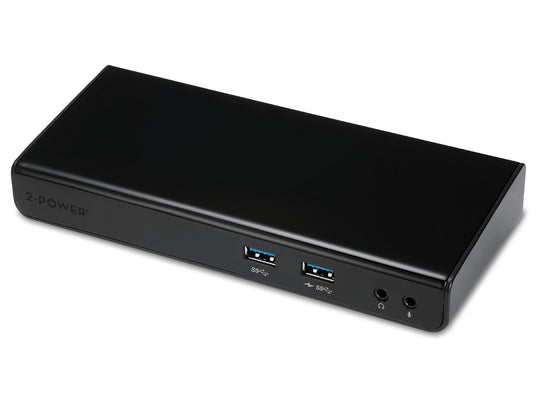 2-Power USB 3.0 Dual Display Docking Station Black
