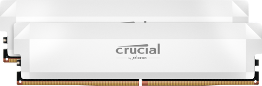 Crucial Pro OC 64GB (2x32GB) 288-Pin DDR5 SDRAM 6400MHz Desktop Memory Kit - White