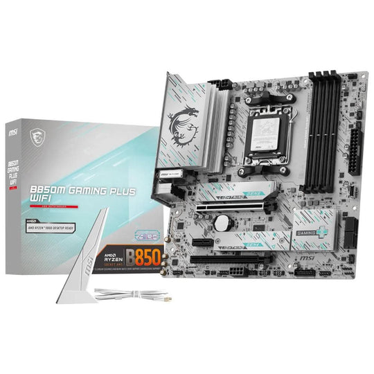 MSI B850M GAMING PLUS WIFI AMD B850 Socket AM5 micro ATX White Motherboard