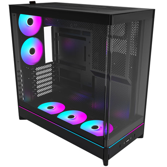 Montech HS02 PRO Reversible Layout Midi-Tower ATX ARGB Case - Black