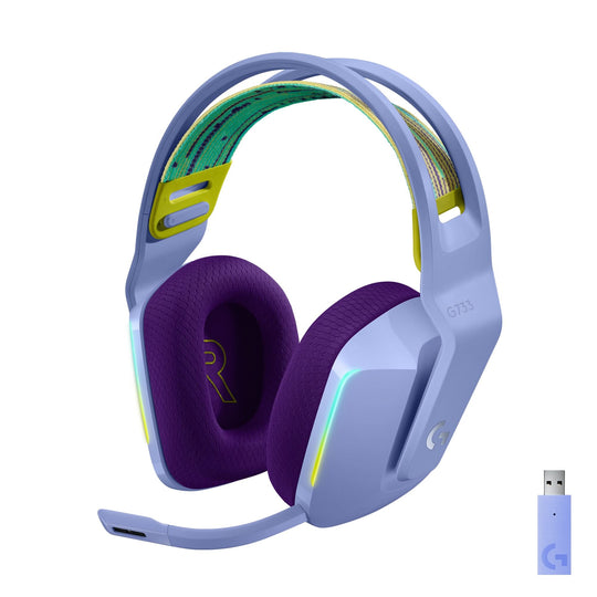 Logitech G733 Wireless Head-band Gaming Headset with Mic/Controls - Lilac