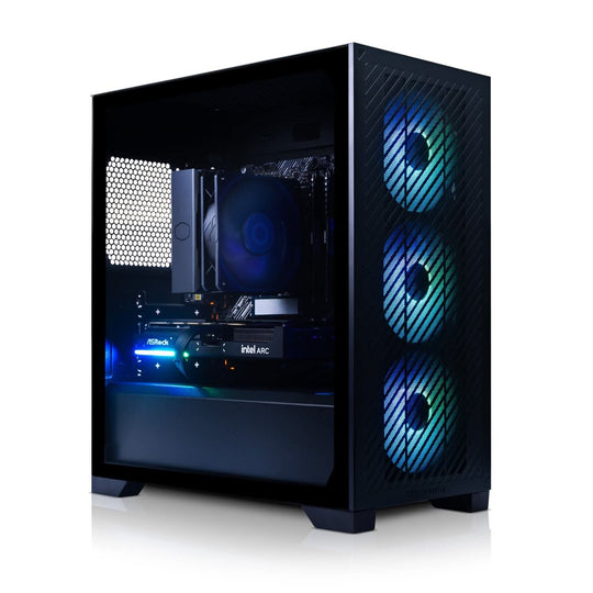 GiGate - Elite + 301 + Desktop PC for Gaming - AMD Ryzen 5 5500 - Intel ARC B570 - 16GB DDR4 - 512GB SSD