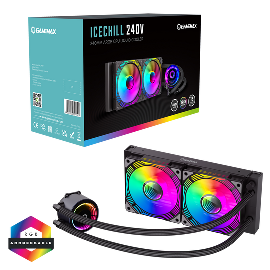 GameMax Ice Chill 240V AIO ARGB Water Cooler Black