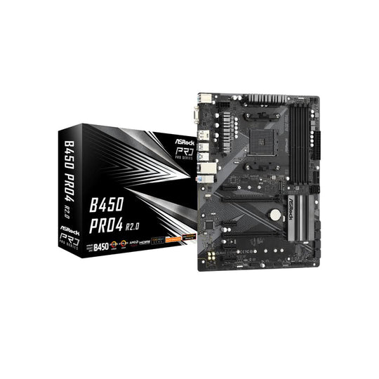 ASRock B450 Pro AMD B450 AM4 ATX Silver/Black Motherboard