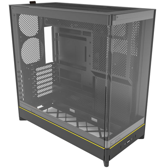 Montech HS02 Reversible Layout Midi-Tower ATX ARGB Case - Black