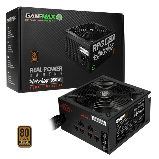 GameMax RPG 850W Rampage PSU 80 Plus Bronze Rated Semi-Modular Power Supply
