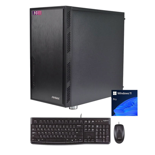 GiGate Bundle,LOGIX Intel Core i3 12th Gen Quad Core 8GB RAM 500GB SSD Wireless Business Desktop PC + Keyboard + Mouse