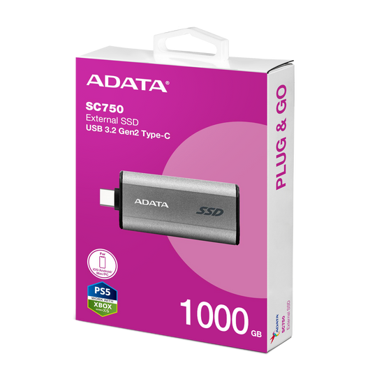 ADATA SC750 External SSD 1 TB - Black Titanium