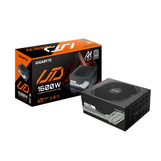 Gigabyte UD1600PM PG5 AI TOP Platinum 1600W Modular PCIe 5.0 Power Supply - Black - GP-UD1600PM PG5