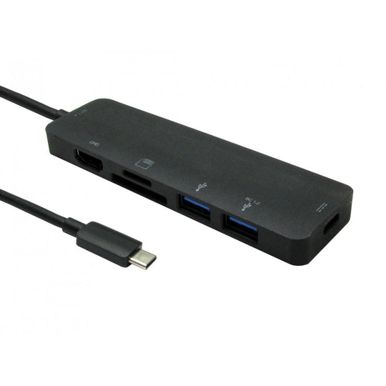 Cables Direct USB-C 6-in-1 Adapter Black