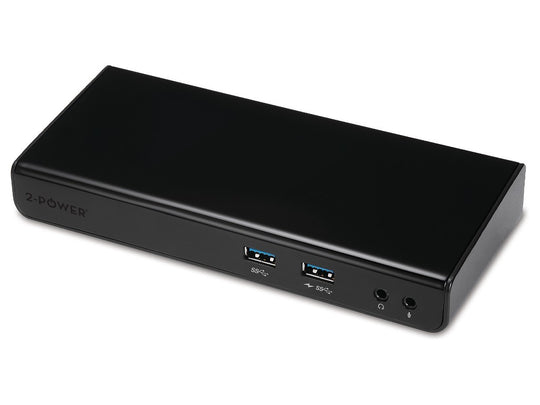 2-Power USB 3.0 Dual HD Video Dock Black