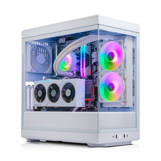 GiGate - Y40 Snow White + Ryzen 5 7600 + Gaming PC - AMD Ryzen 5 7600 - RTX 5070 12GB - 16GB DDR5 - 512GB SSD - White