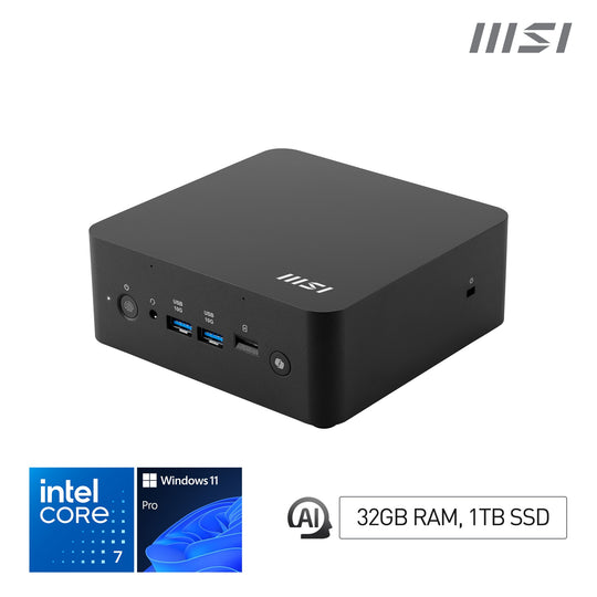 MSI Cubi NUC AI+ 2MG Mini PC Intel Core Ultra 7 258V 32GB LPDDR5x 1TB SSD Windows 11 Pro