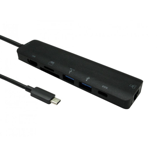 Cables Direct USB-C 7-in-1 Adapter Black
